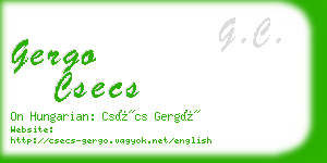 gergo csecs business card